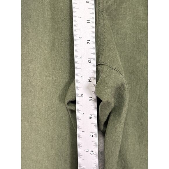 Original Fibres Pants 34 x 31 Mens Green Linen Straight Leg - Picture 4 of 7